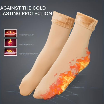 5 Pairs Self-Heating Snow Socks | Women’S Unisex Thickened Fleece, Cold-Proof Mid-Calf Floor Socks