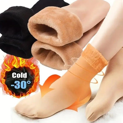 5 Pairs Self-Heating Snow Socks | Women’S Unisex Thickened Fleece, Cold-Proof Mid-Calf Floor Socks